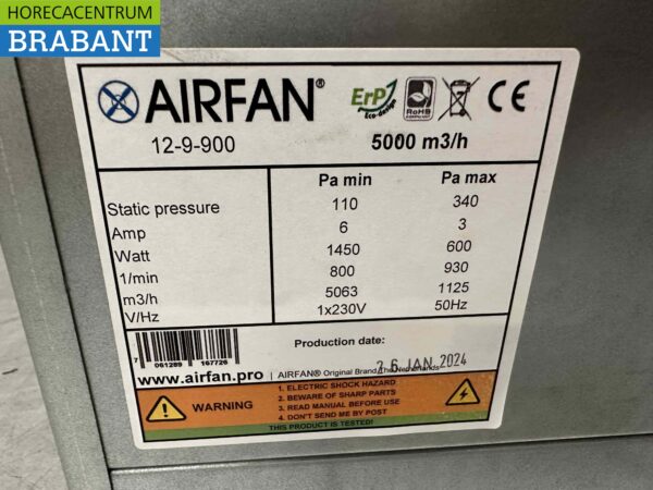 Afzuigmotor in box 6000 m3 230V Horeca - Afbeelding 5