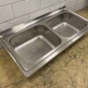 RVS Spoelblad Dubbele spoelbakken 140 x 70 cm Horeca - Afbeelding 3