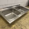 RVS Spoelblad Dubbele spoelbakken 140 x 70 cm Horeca - Afbeelding 3