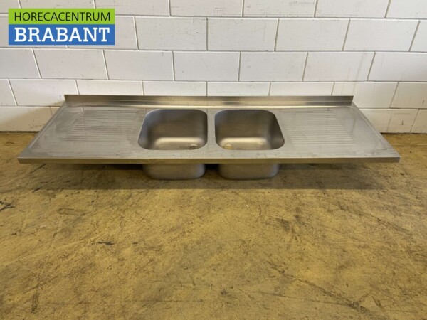 RVS Spoelblad Dubbele spoelbakken 200 x 70 cm Horeca
