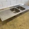 RVS Spoelblad Dubbele spoelbakken 200 x 70 cm Horeca - Afbeelding 3