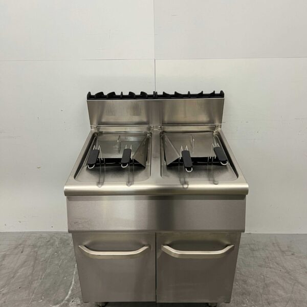 RVS Combisteel Dubbele Friteuse Frituur 2 x 15 Liter GAS Horeca