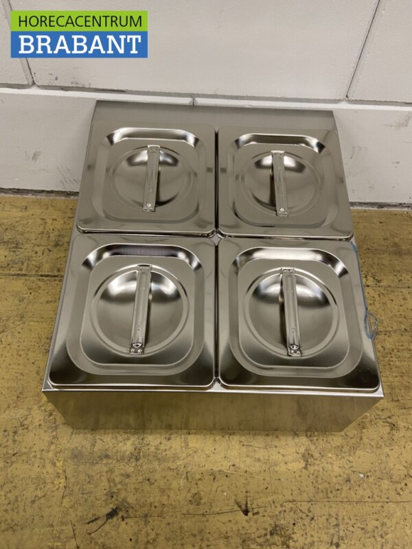 RVS GN bakhouder 4 x 1/6 gastronorm GN 34 cm Horeca - Afbeelding 2