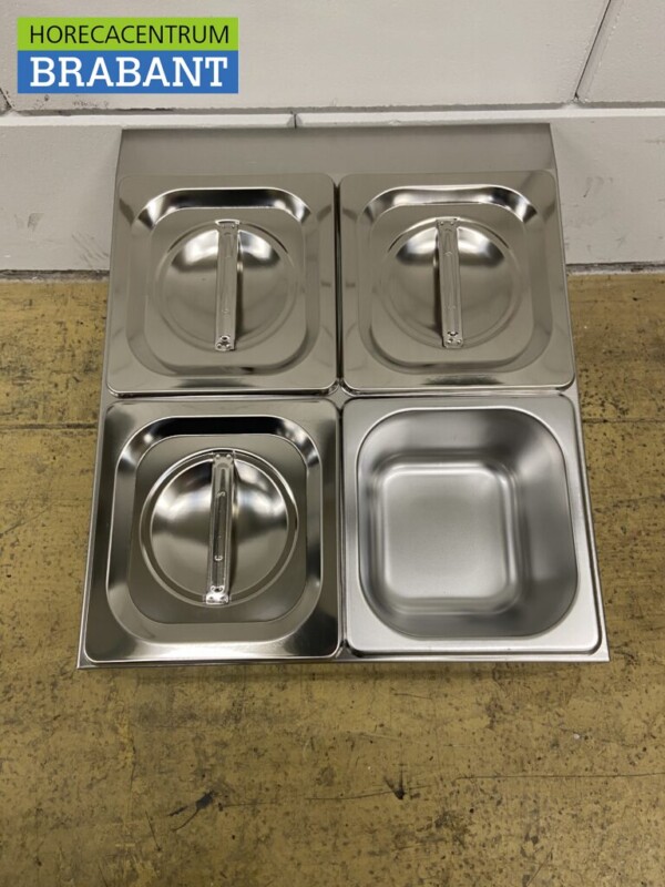 RVS GN bakhouder 4 x 1/6 gastronorm GN 34 cm Horeca - Afbeelding 5