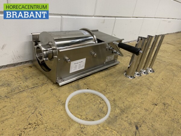 RVS Horizontale vulbus stopbus worstvuller 3 liter Horeca Slagerij - Afbeelding 2
