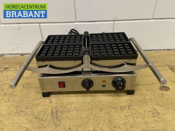 RVS Kantelbare wafelijzer met timer 230V Horeca