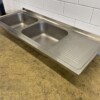 RVS Spoelblad Dubbele spoelbakken 180 x 70 cm Horeca - Afbeelding 3