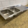 RVS Spoelblad Dubbele spoelbakken 180 x 70 cm Horeca - Afbeelding 2