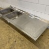 RVS Spoelblad Dubbele spoelbakken 180 x 70 cm Horeca - Afbeelding 3