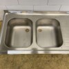 RVS Spoelblad Dubbele spoelbakken 180 x 70 cm Horeca - Afbeelding 4