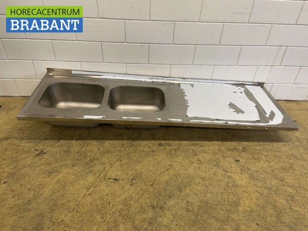 RVS Spoelblad Dubbele spoelbakken 220 x 70 cm Horeca