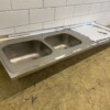 RVS Spoelblad Dubbele spoelbakken 220 x 70 cm Horeca - Afbeelding 3