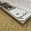 RVS Spoelblad Dubbele spoelbakken 220 x 70 cm Horeca - Afbeelding 4