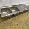 RVS Spoelblad Dubbele spoelbakken 180 x 70 cm Horeca - Afbeelding 3