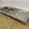 RVS Spoelblad Dubbele spoelbakken 180 x 70 cm Horeca - Afbeelding 4