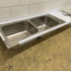 RVS Spoelblad Dubbele spoelbakken 200 x 70 cm Horeca - Afbeelding 2