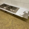 RVS Spoelblad Dubbele spoelbakken 200 x 70 cm Horeca - Afbeelding 3