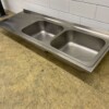 RVS Spoelblad Dubbele spoelbakken 200 x 70 cm Horeca - Afbeelding 2