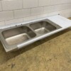 RVS Spoelblad Dubbele spoelbakken 210 x 70 cm Horeca - Afbeelding 2