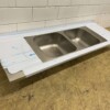 RVS Spoelblad Dubbele spoelbakken 200 x 70 cm Horeca - Afbeelding 2