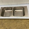 RVS Spoelblad Dubbele spoelbakken 200 x 70 cm Horeca - Afbeelding 4