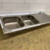 RVS Spoelblad Dubbele spoelbakken 190 x 70 cm Horeca - Afbeelding 2