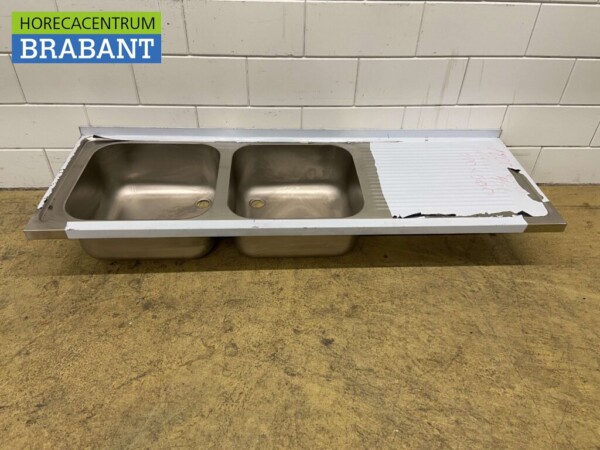 RVS Spoelblad Dubbele spoelbakken 180 x 60 cm Horeca