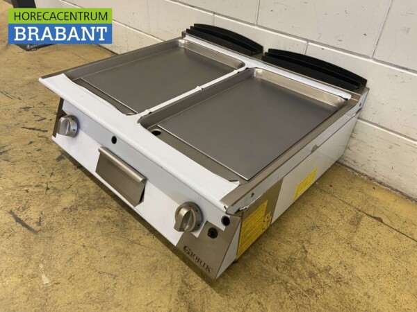 RVS Giorik bakplaat kookplaat grillplaat 2 zones 80 cm GAS Horeca - Afbeelding 4