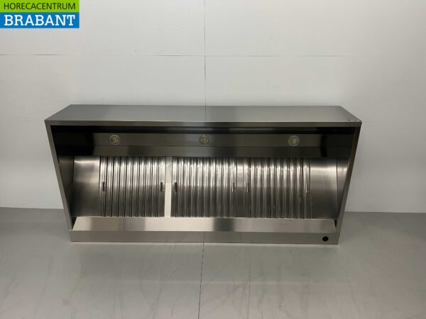 RVS  Afzuigkap Dampkap met lamellen filters Premium-line 200 cm Box model Horeca