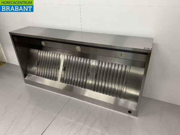 RVS  Afzuigkap Dampkap met lamellen filters Premium-line 200 cm Box model Horeca - Afbeelding 2