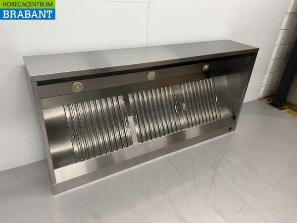 RVS  Afzuigkap Dampkap met lamellen filters Premium-line 200 cm Box model Horeca - Afbeelding 3