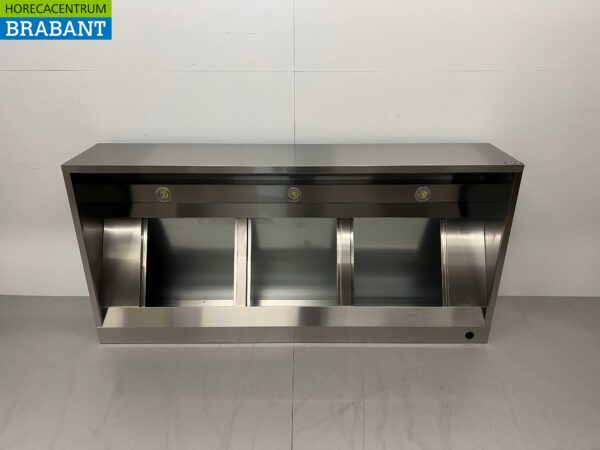 RVS  Afzuigkap Dampkap met lamellen filters Premium-line 200 cm Box model Horeca - Afbeelding 4