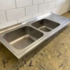 RVS Spoelblad Dubbele spoelbakken 190 x 70 cm Horeca - Afbeelding 2