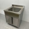 RVS  Spoeltafel Spoelbak klapdeuren Premium-line 70 cm Horeca - Afbeelding 2