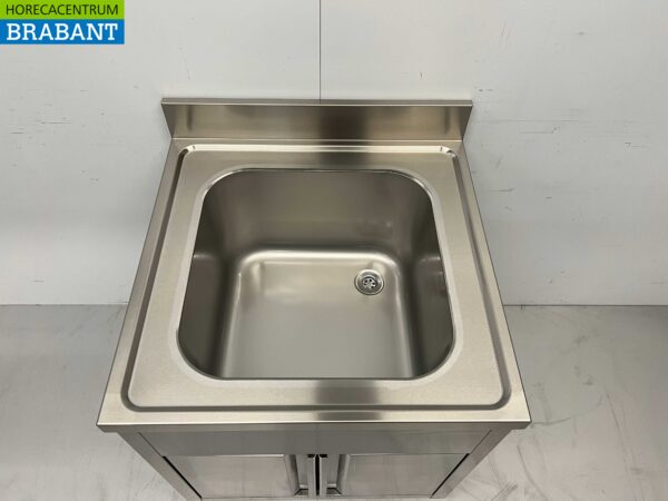 RVS  Spoeltafel Spoelbak klapdeuren Premium-line 70 cm Horeca - Afbeelding 4
