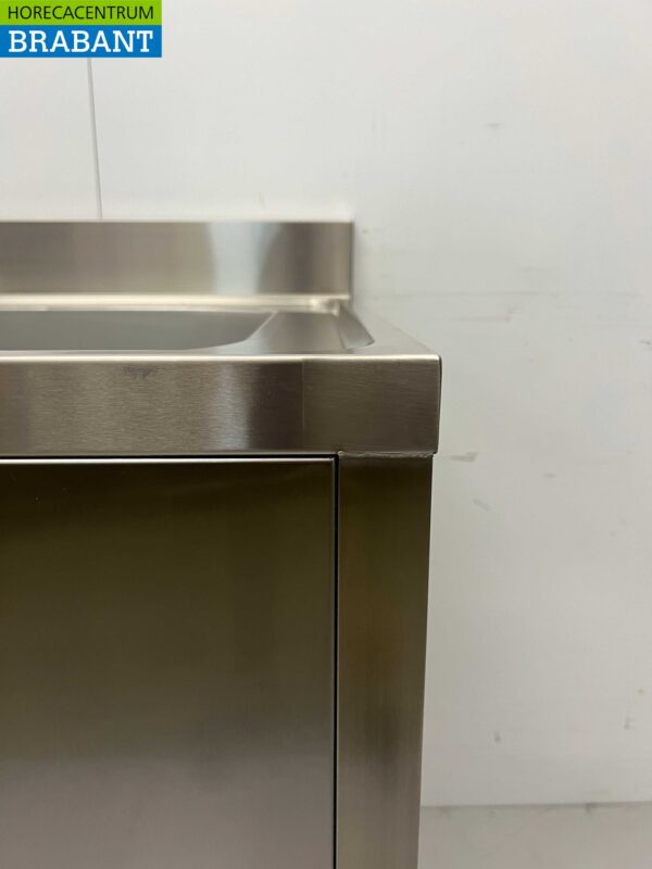 RVS  Spoeltafel Spoelbak Premium-line 70 x 70 cm Gelast model Horeca - Afbeelding 6