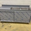 RVS Spoeltafel dubbele spoelbakken schuifdeuren Premium-line 180 cm Horeca