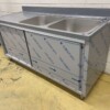 RVS Spoeltafel dubbele spoelbakken schuifdeuren Premium-line 180 cm Horeca - Afbeelding 2