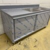 RVS Spoeltafel dubbele spoelbakken schuifdeuren Premium-line 180 cm Horeca - Afbeelding 3