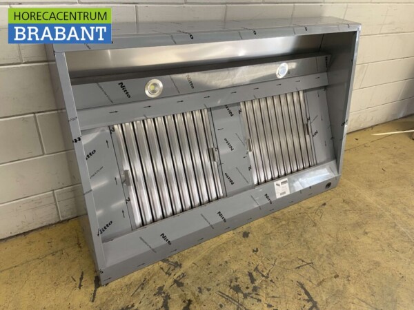 RVS Afzuigkap Dampkap met lamellen filters Premium-line 150 cm Schuin model Horeca - Afbeelding 3
