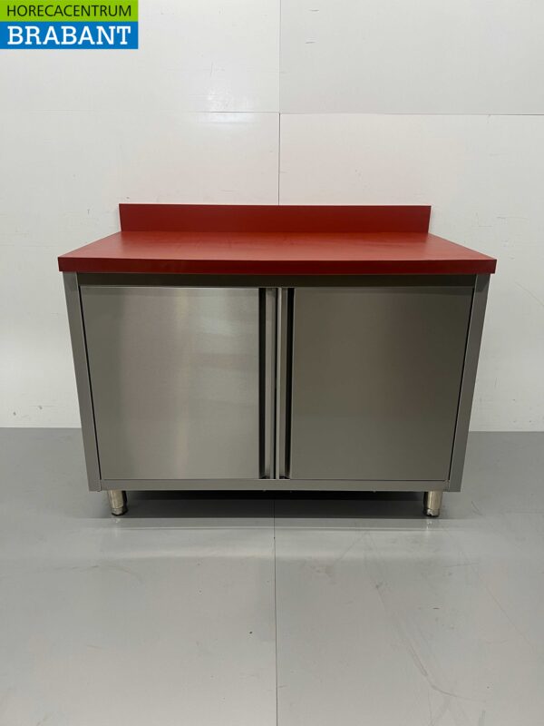 RVS Polyethylene PE Werkkast Kast Snijtafel 2 klapdeuren 120 cm Horeca Slagerij