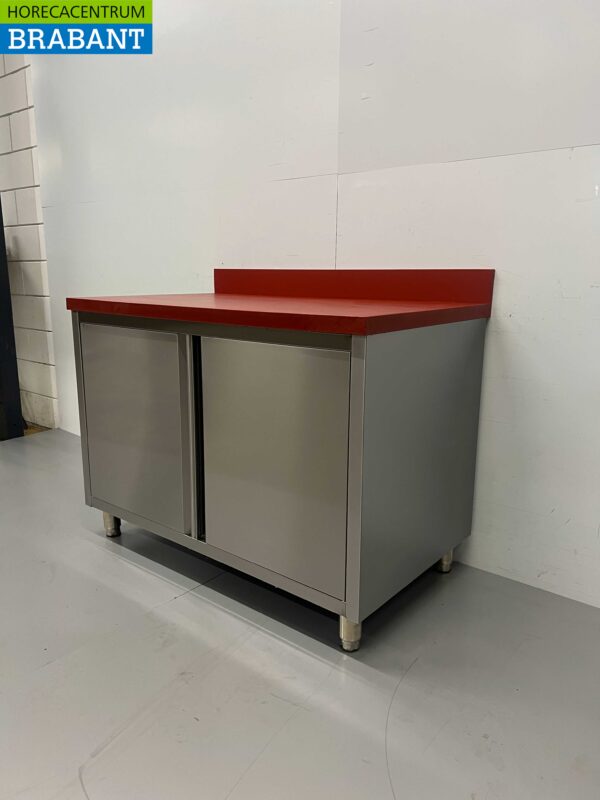 RVS Polyethylene PE Werkkast Kast Snijtafel 2 klapdeuren 120 cm Horeca Slagerij - Afbeelding 3