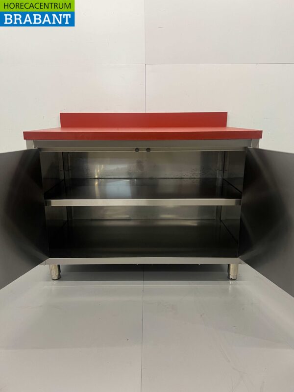 RVS Polyethylene PE Werkkast Kast Snijtafel 2 klapdeuren 120 cm Horeca Slagerij - Afbeelding 4