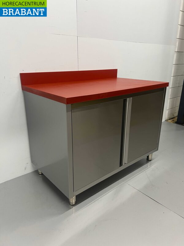 RVS Polyethylene PE Werkkast Kast Snijtafel 2 klapdeuren 120 cm Horeca Slagerij - Afbeelding 2