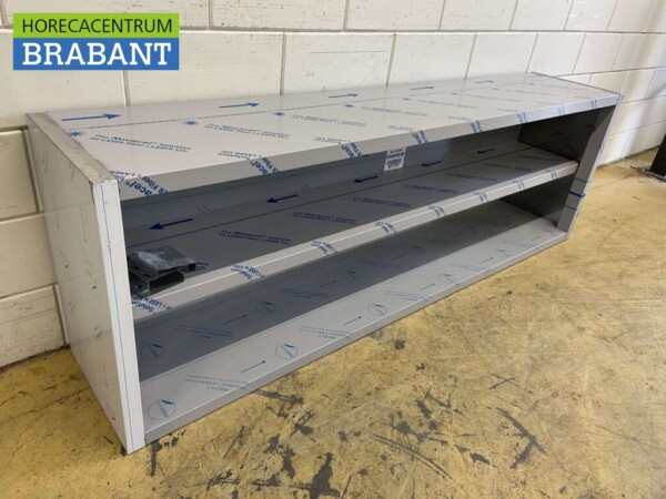 HCB RVS Wandkast Kast Open model 200 cm Horeca - Afbeelding 3