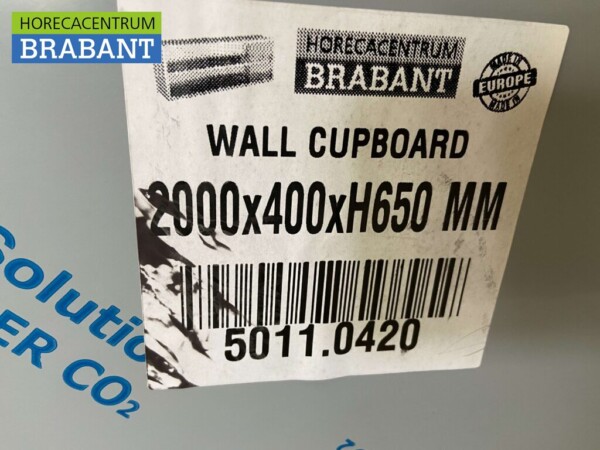 HCB RVS Wandkast Kast Open model 200 cm Horeca - Afbeelding 4