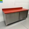 RVS Polyethyleen PE Werkkast Kast Snijtafel Premium-line 2 schuifdeuren 180 cm Horeca Slagerij - Afbeelding 2