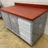 RVS Polyethylene PE Werkkast Kast Snijtafel 2 klapdeuren 3 laden 140 cm Horeca Slagerij - Afbeelding 2
