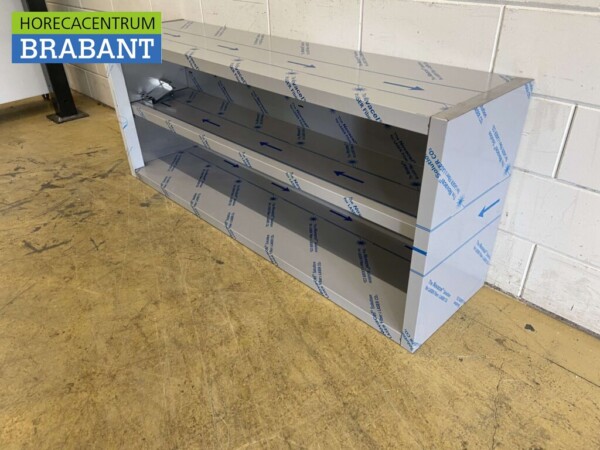 RVS Wandkast Kast Open model 160 cm Horeca - Afbeelding 2