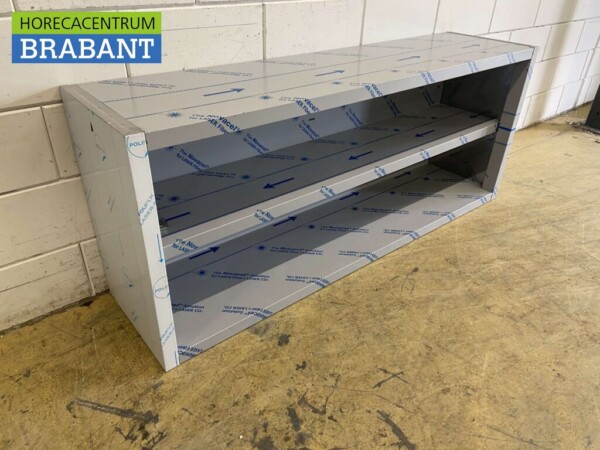 RVS Wandkast Kast Open model 160 cm Horeca - Afbeelding 3